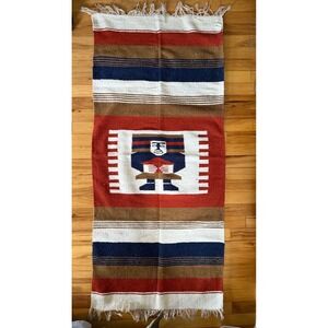 Vintage Handwoven Textile Wall‎ Hanging Rug Geometric Southwestern Style Rustic